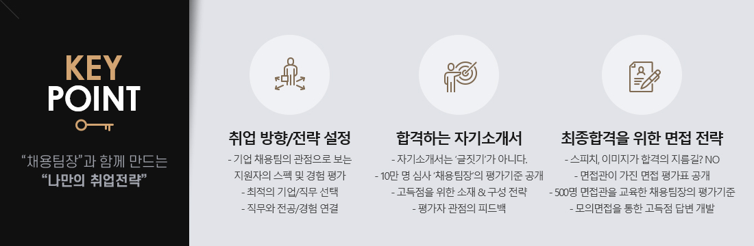 keypoint:채용팀장과 함께 만드는 나만의 취업전략